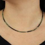 Gem Jar-Green Tourmaline Beaded Necklace | 3mm-Necklaces-Blue Ruby Jewellery-Vancouver Canada