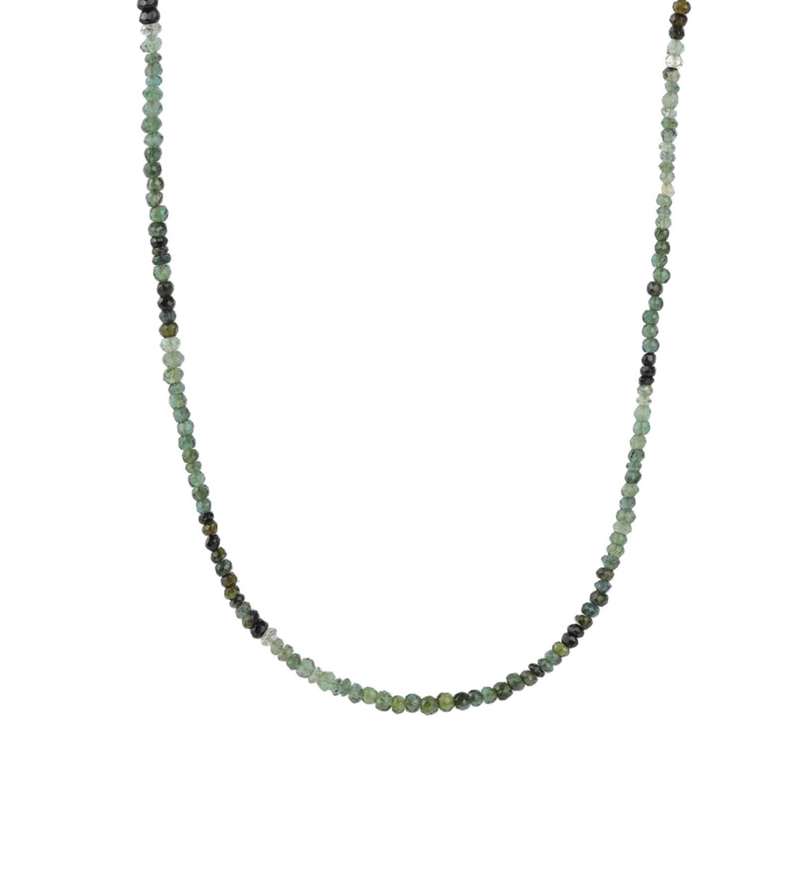 Green Tourmaline Beaded Necklace | 3mm 14k Gold Filled, Green Tourmaline