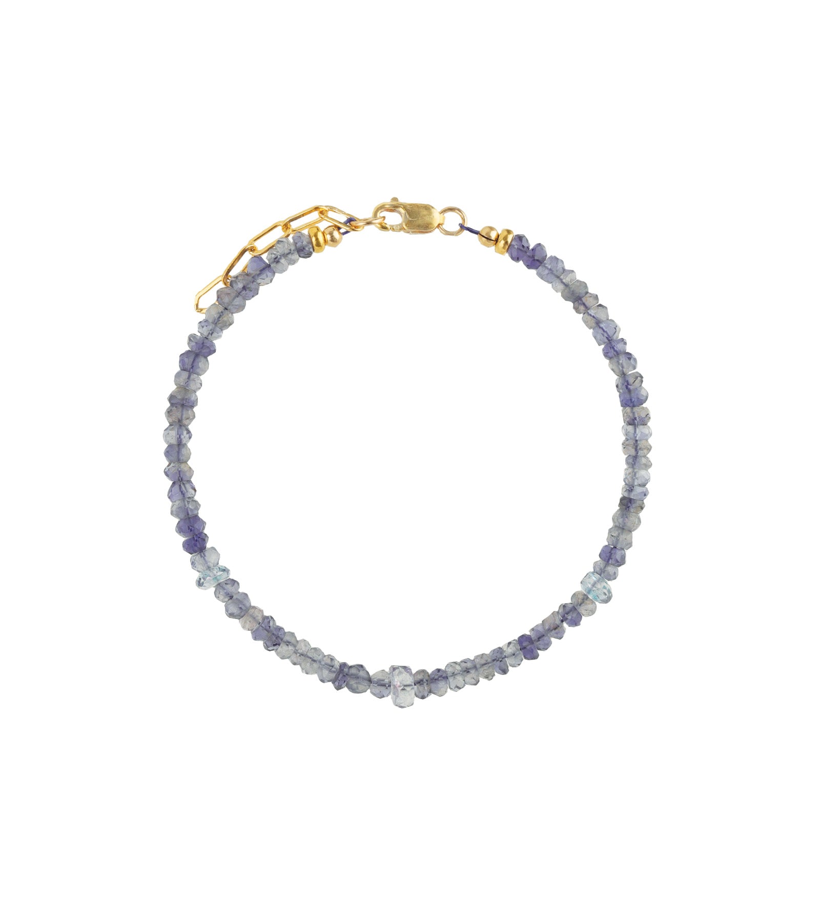 Gem Jar-Blue Mix Stone Bracelet | 3-6mm-Bracelets-14k Gold Filled, Iolite, Mystic Blue Topaz-Blue Ruby Jewellery-Vancouver Canada