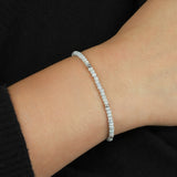 Gem Jar-Mystic Blue Topaz Beaded Bracelet | 3mm-Bracelets-Blue Ruby Jewellery-Vancouver Canada