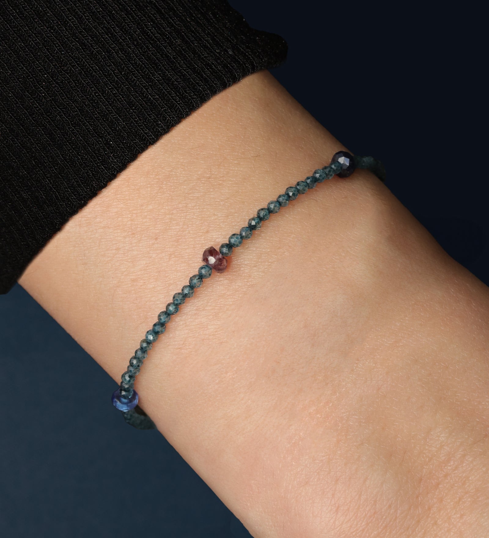 Gem Jar-Blue Mixed Stone Bracelet | 2-6mm-Bracelets-Blue Ruby Jewellery-Vancouver Canada