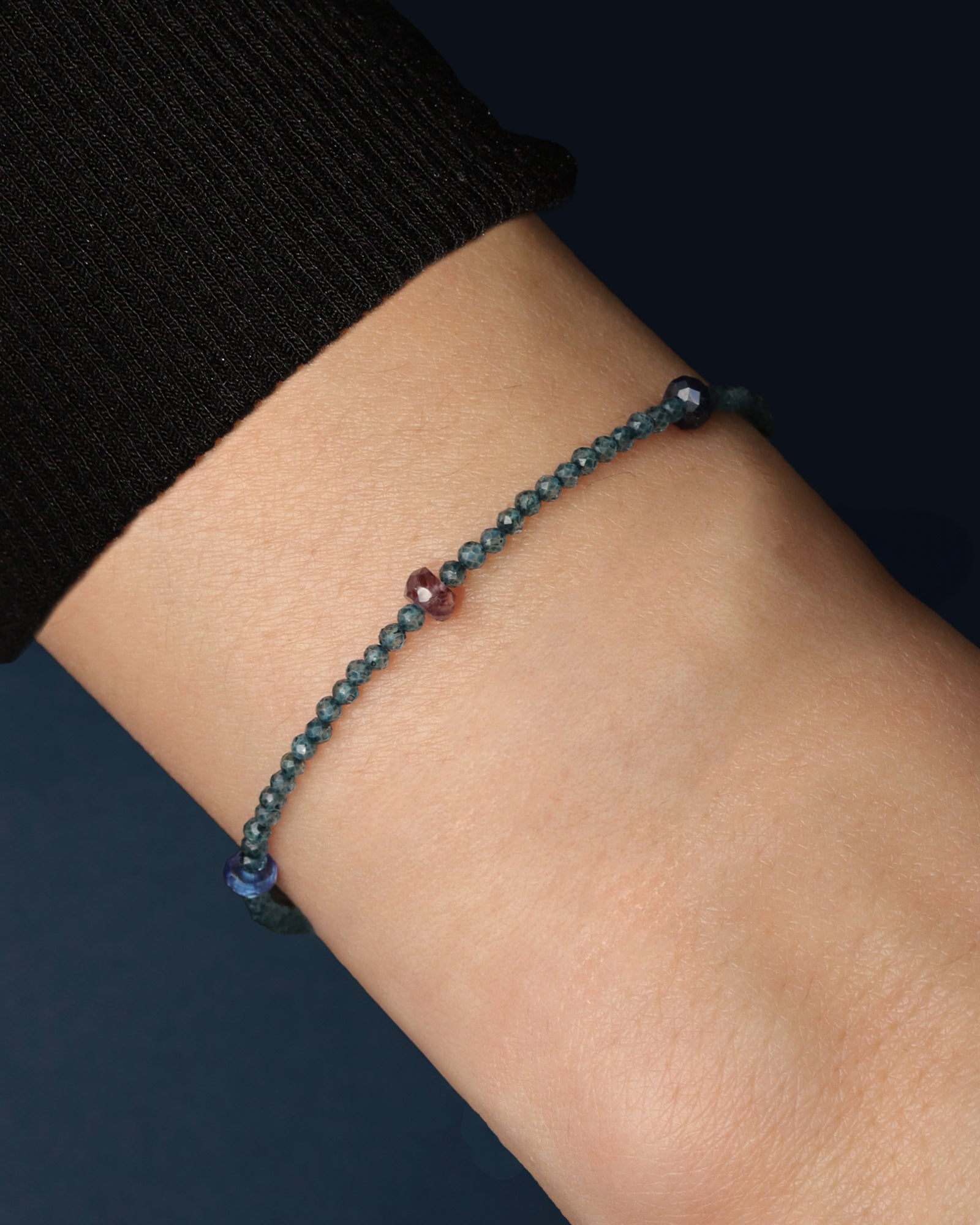 Gem Jar-Blue Mixed Stone Bracelet | 2-6mm-Bracelets-Blue Ruby Jewellery-Vancouver Canada
