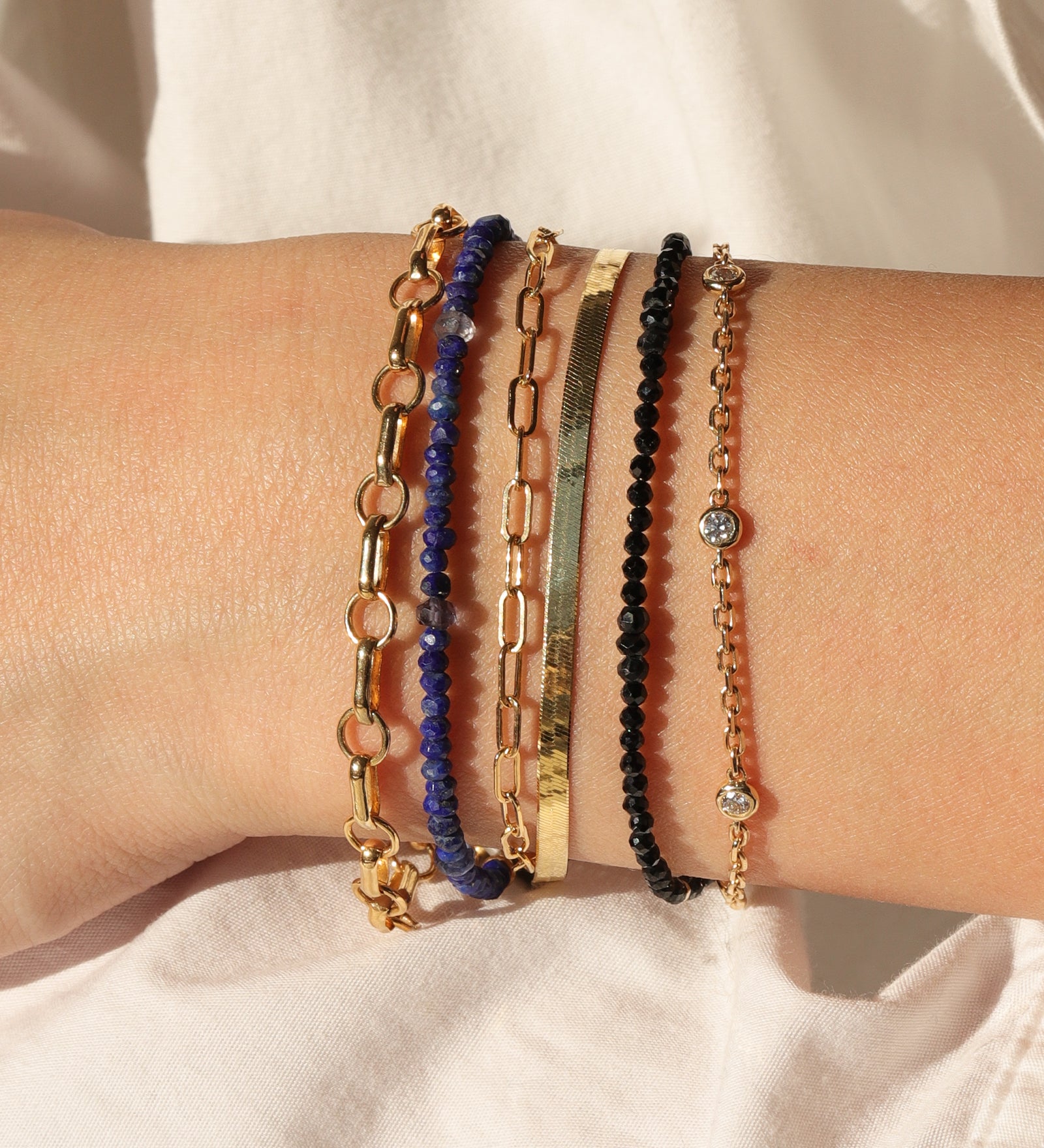 Gem Jar-Blue Mix Stone Bracelet | 3mm - 4mm-Bracelets-Blue Ruby Jewellery-Vancouver Canada