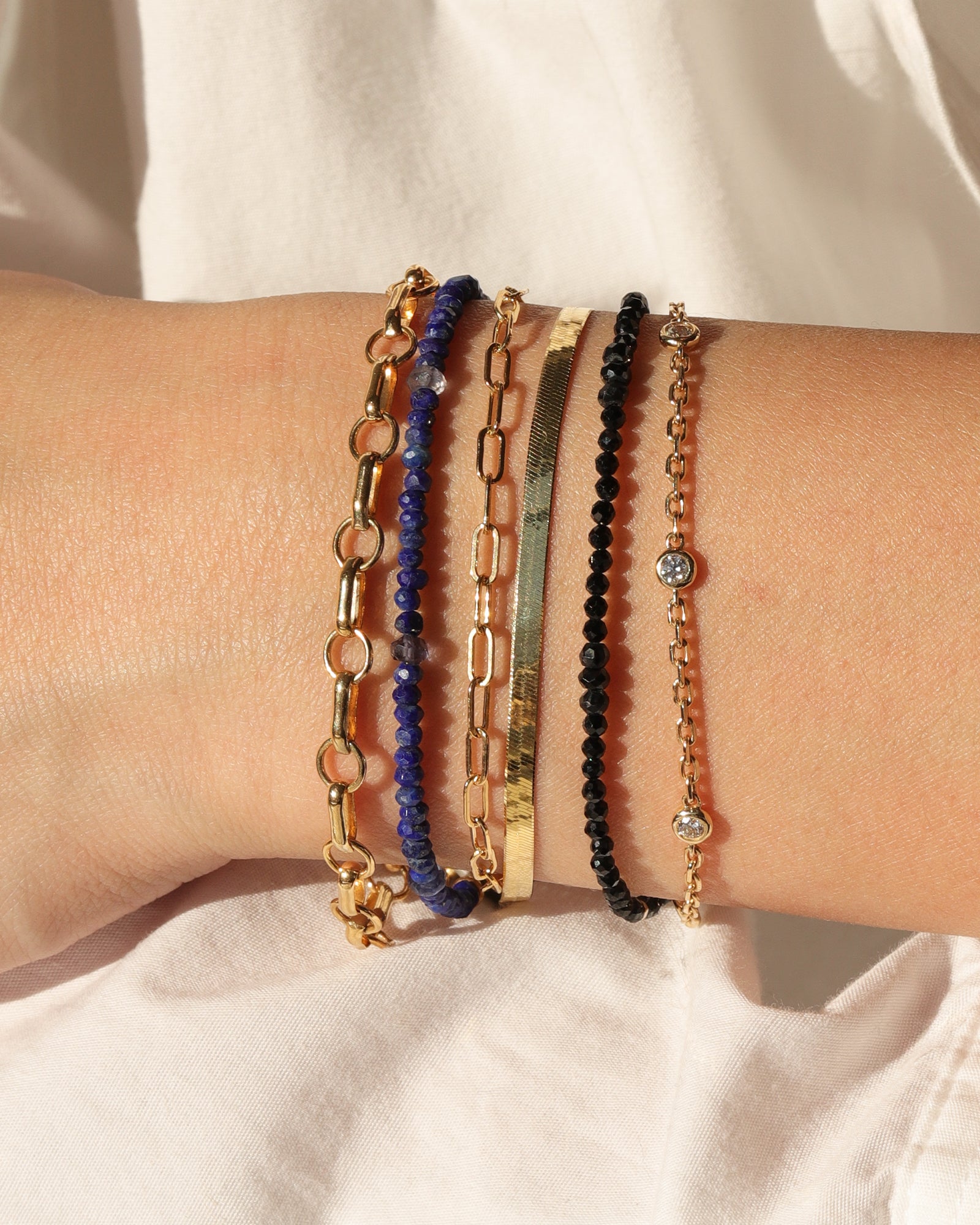 Gem Jar-Blue Mix Stone Bracelet | 3mm - 4mm-Bracelets-Blue Ruby Jewellery-Vancouver Canada
