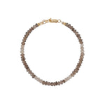 Smokey Quartz Stone Bracelet | 3mm - 4mm 14k Gold Filled, Smokey Quartz
