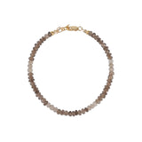 Smokey Quartz Stone Bracelet | 3mm - 4mm 14k Gold Filled, Smokey Quartz