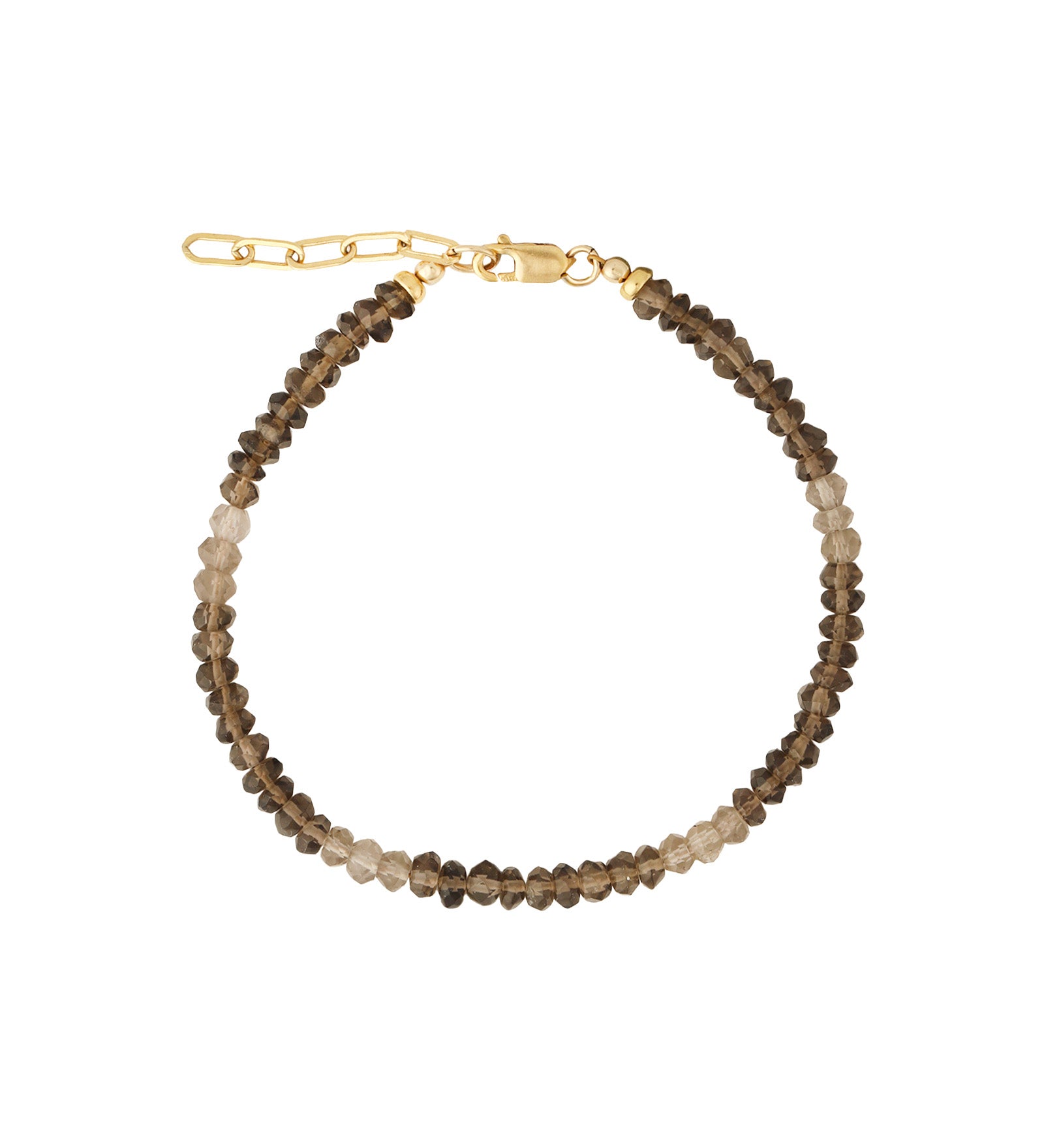 Gem Jar-Smoky Quartz Beaded Bracelet | 3mm - 4mm-Bracelets-14k Gold Filled, Smoky Quartz-Blue Ruby Jewellery-Vancouver Canada