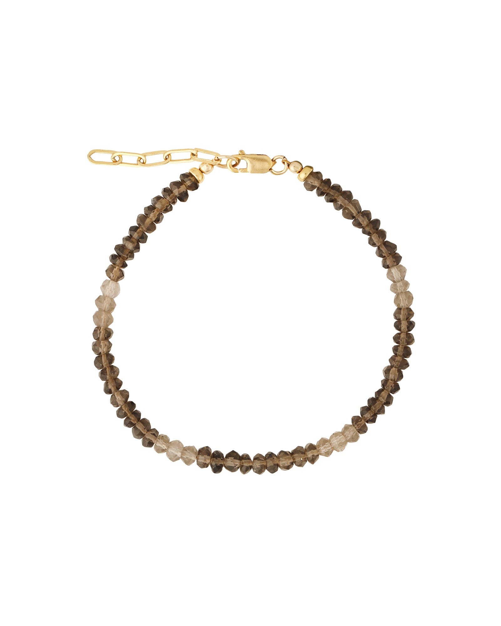 Gem Jar-Smoky Quartz Beaded Bracelet | 3mm - 4mm-Bracelets-14k Gold Filled, Smoky Quartz-Blue Ruby Jewellery-Vancouver Canada