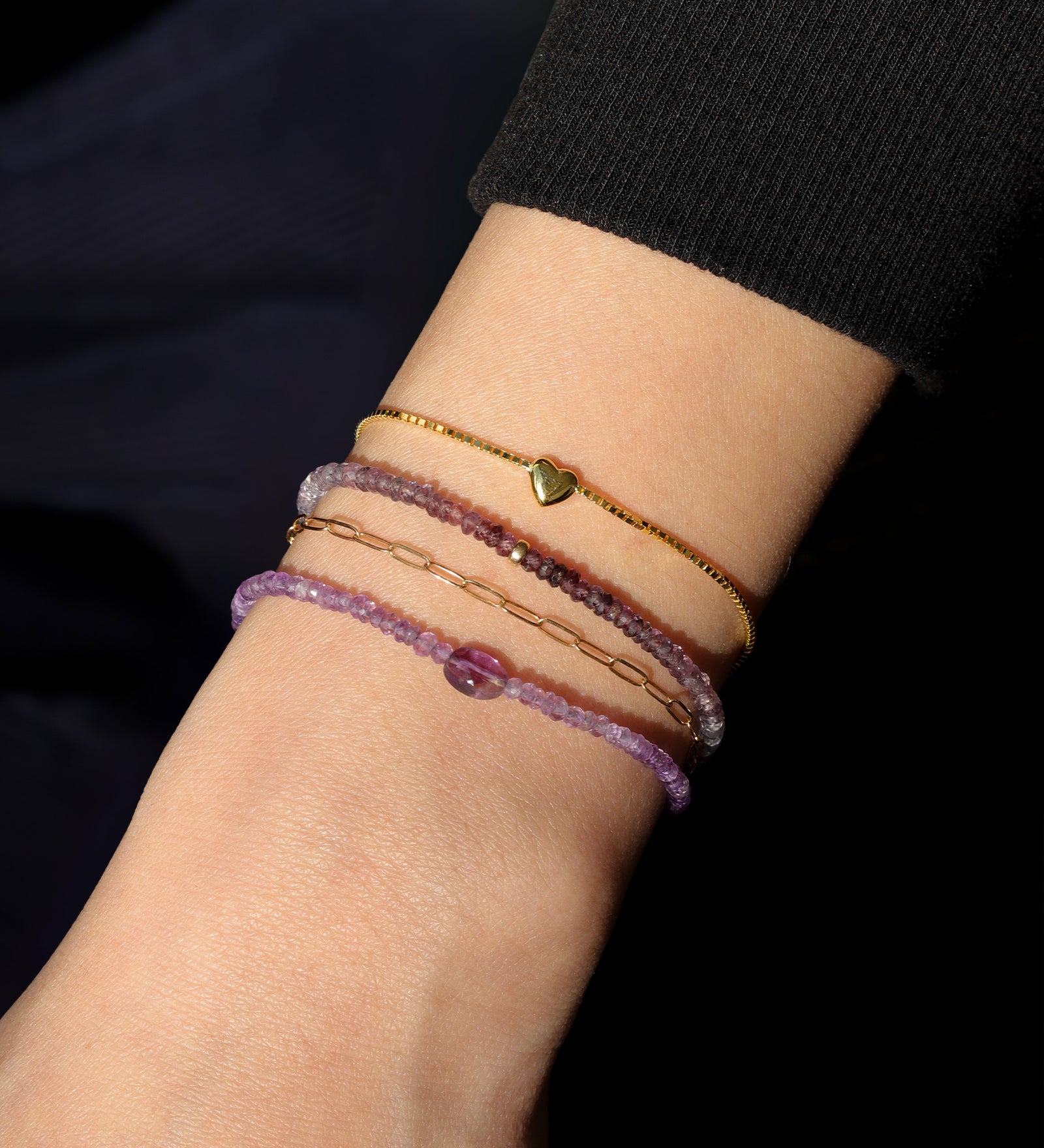 Gem Jar-Single Oval Amethyst Bracelet | 2.5mm-Bracelets-Blue Ruby Jewellery-Vancouver Canada