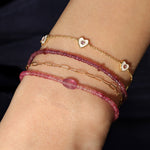 Gem Jar-Single Oval Pink Mix Bracelet | 2.5mm-Bracelets-Blue Ruby Jewellery-Vancouver Canada