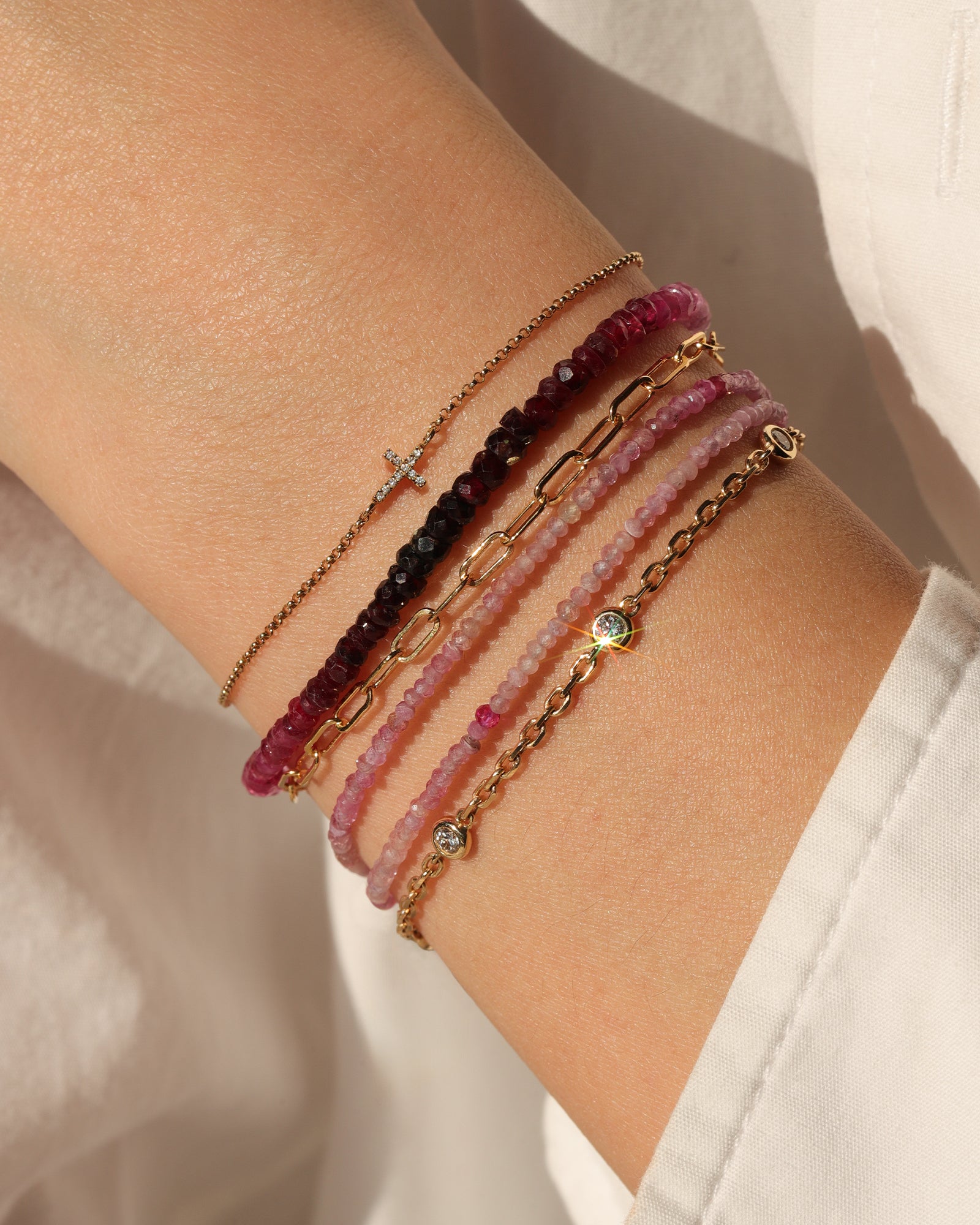Gem Jar-Ruby Wrap Bracelet | 2mm-Bracelets-Blue Ruby Jewellery-Vancouver Canada