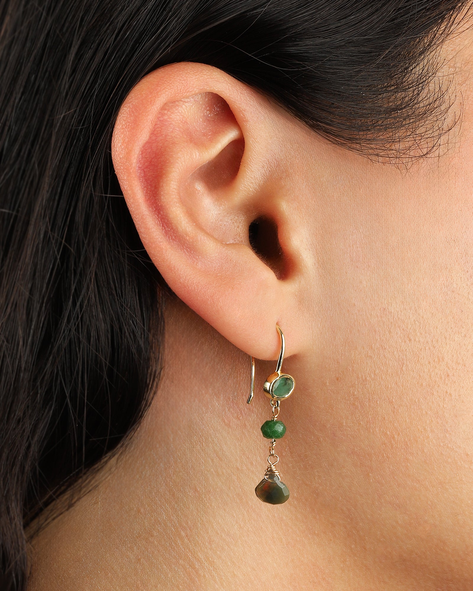 Stoned By Gem Jar-Mixed Stone Drop Bezel Hooks-Earrings-Blue Ruby Jewellery-Vancouver Canada