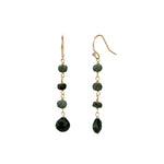 Stoned By Gem Jar-Green Tourmaline Wire Wrap Drop Hooks-Earrings-Blue Ruby Jewellery-Vancouver Canada