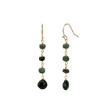 Stoned By Gem Jar-Green Tourmaline Wire Wrap Drop Hooks-Earrings-Blue Ruby Jewellery-Vancouver Canada