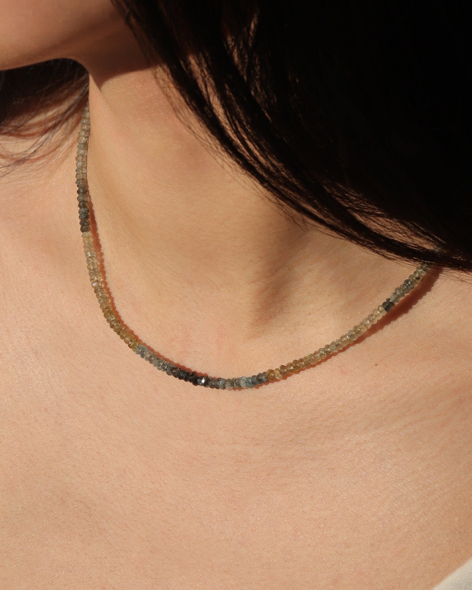 Gem Jar-Moss Aquamarine Necklace | 4mm-Necklaces-Blue Ruby Jewellery-Vancouver Canada