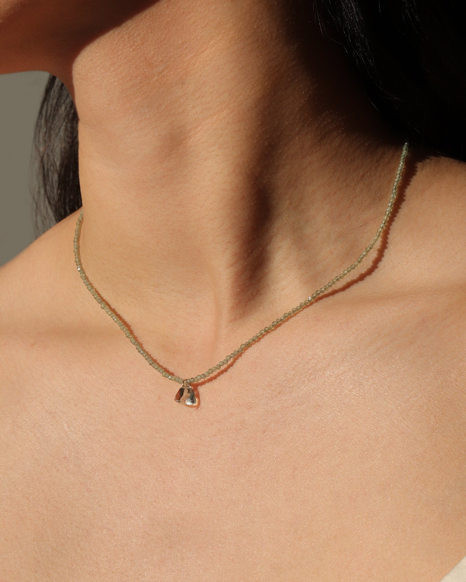 Gem Jar-Green Apatite & Prasiolite Drop Necklace | 2mm-Necklaces-Blue Ruby Jewellery-Vancouver Canada