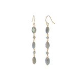 Gem Jar-Oval Labradorite Mixed Drop Hooks-Earrings-14k Gold Filled, Labradorite-Blue Ruby Jewellery-Vancouver Canada