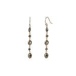 Gem Jar-Oval Pyrite Mixed Drop Hooks-Earrings-14k Gold Filled, Pyrite-Blue Ruby Jewellery-Vancouver Canada