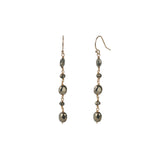 Gem Jar-Oval Pyrite Mixed Drop Hooks-Earrings-14k Gold Filled, Pyrite-Blue Ruby Jewellery-Vancouver Canada