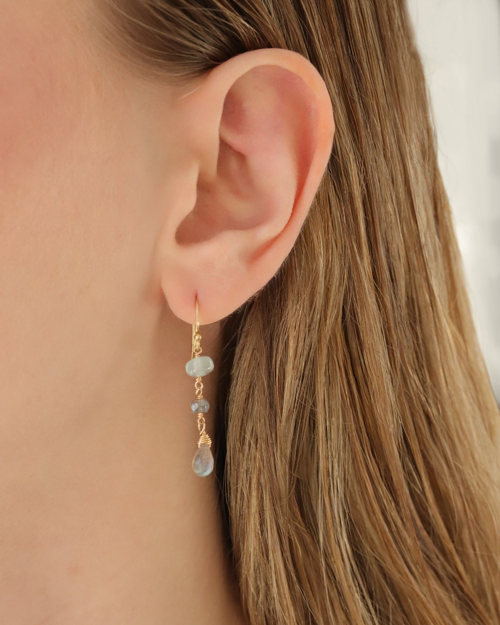 Gem Jar-Teardrop Mixed Stone Hooks-Earrings-Blue Ruby Jewellery-Vancouver Canada