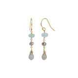 Teardrop Mixed Stone Hooks 14k Gold Filled, Aquamarine, Mystic Labradorite