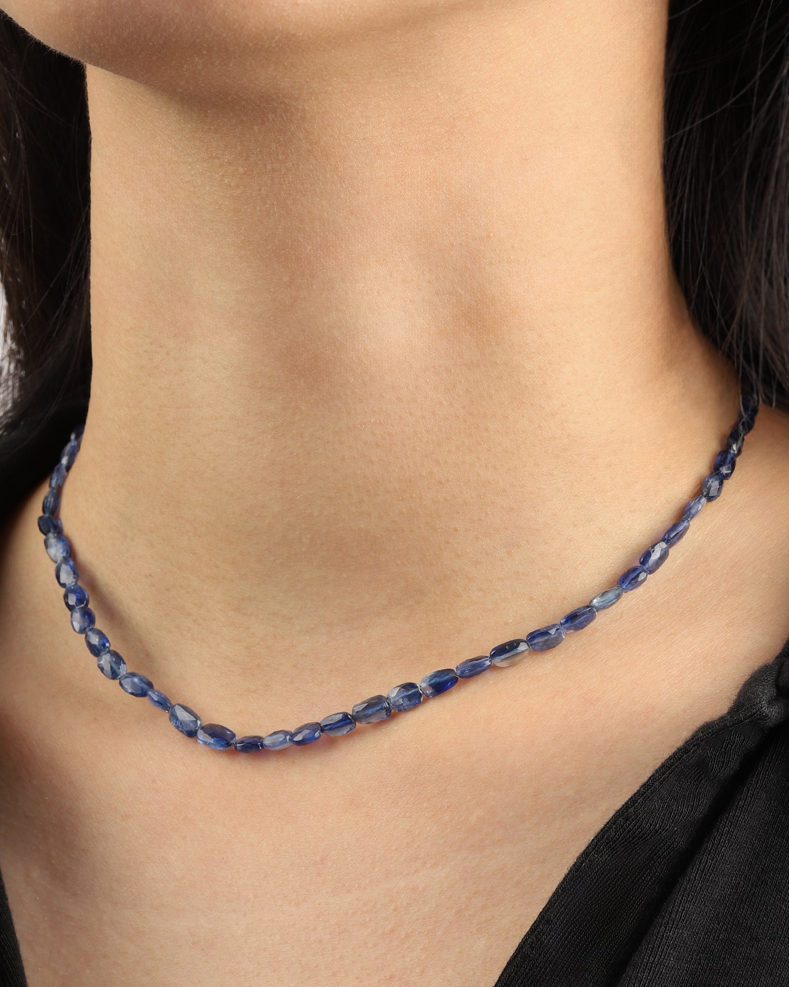 Gem Jar-Blue Kyanite Beaded Necklace-Necklaces-Blue Ruby Jewellery-Vancouver Canada