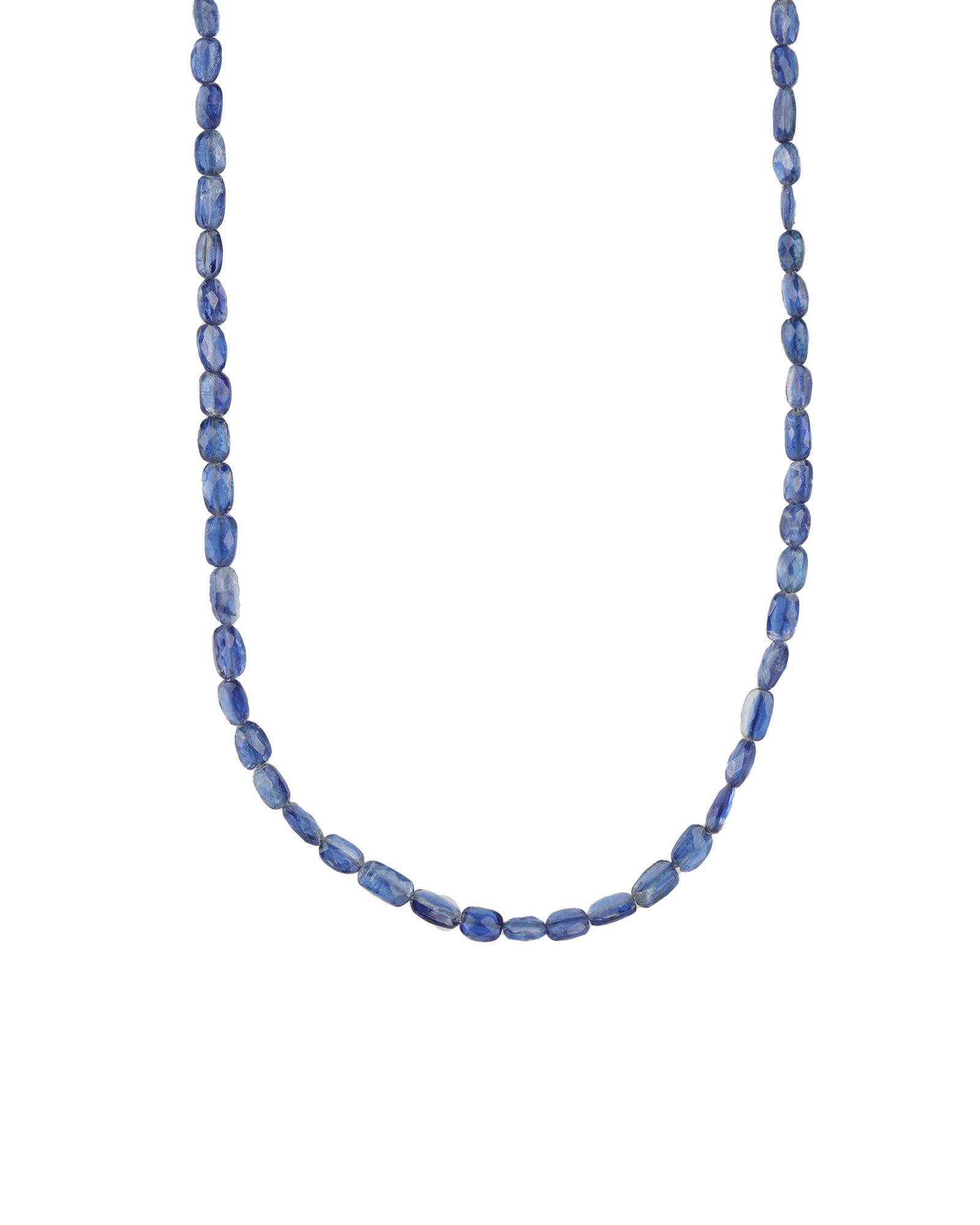 Blue Kyanite Beaded Necklace 14k Gold Filled, Blue Kyanite
