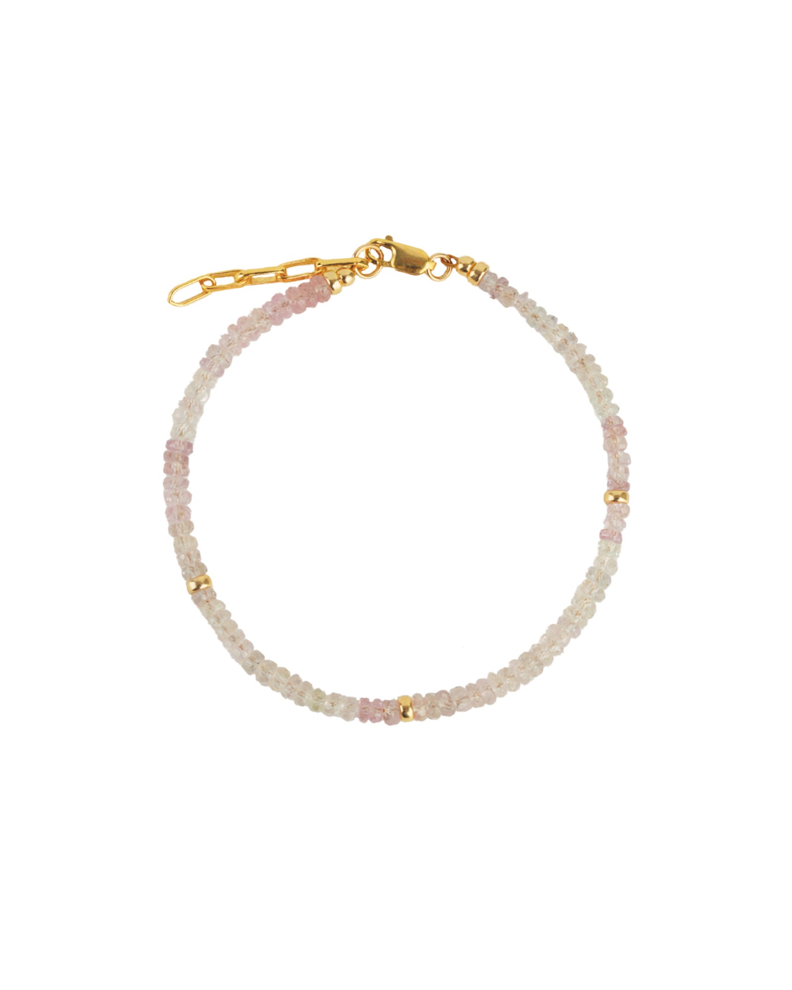 Gem Jar-Three Rondelle Pink Sapphire Stone Bracelet | 3mm-Bracelets-14k Gold Filled, Pink Sapphire-Blue Ruby Jewellery-Vancouver Canada