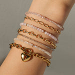 Gem Jar-Rainbow Moonstone Three Rondelle Stone Bracelet | 3mm-Bracelets-Blue Ruby Jewellery-Vancouver Canada