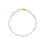 Kunzite Five Rondelle Stone Bracelet | 4mm 14k Gold Filled, Kunzite