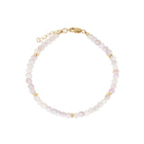 Kunzite Five Rondelle Stone Bracelet | 4mm 14k Gold Filled, Kunzite