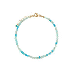 Blue Mix Stone Bracelet | 2-3mm 14k Gold Filled, Amazonite, Apatite