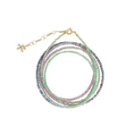 Five Wrap Stone Bracelet | 2mm 14k Gold Filled, Rainbow Mix