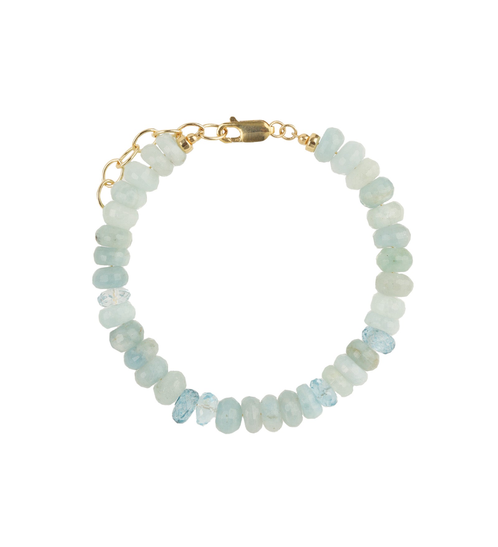 Aquamarine Mix Stone Bracelet | 8mm 14k Gold Filled, Aquamarine, Blue Topaz