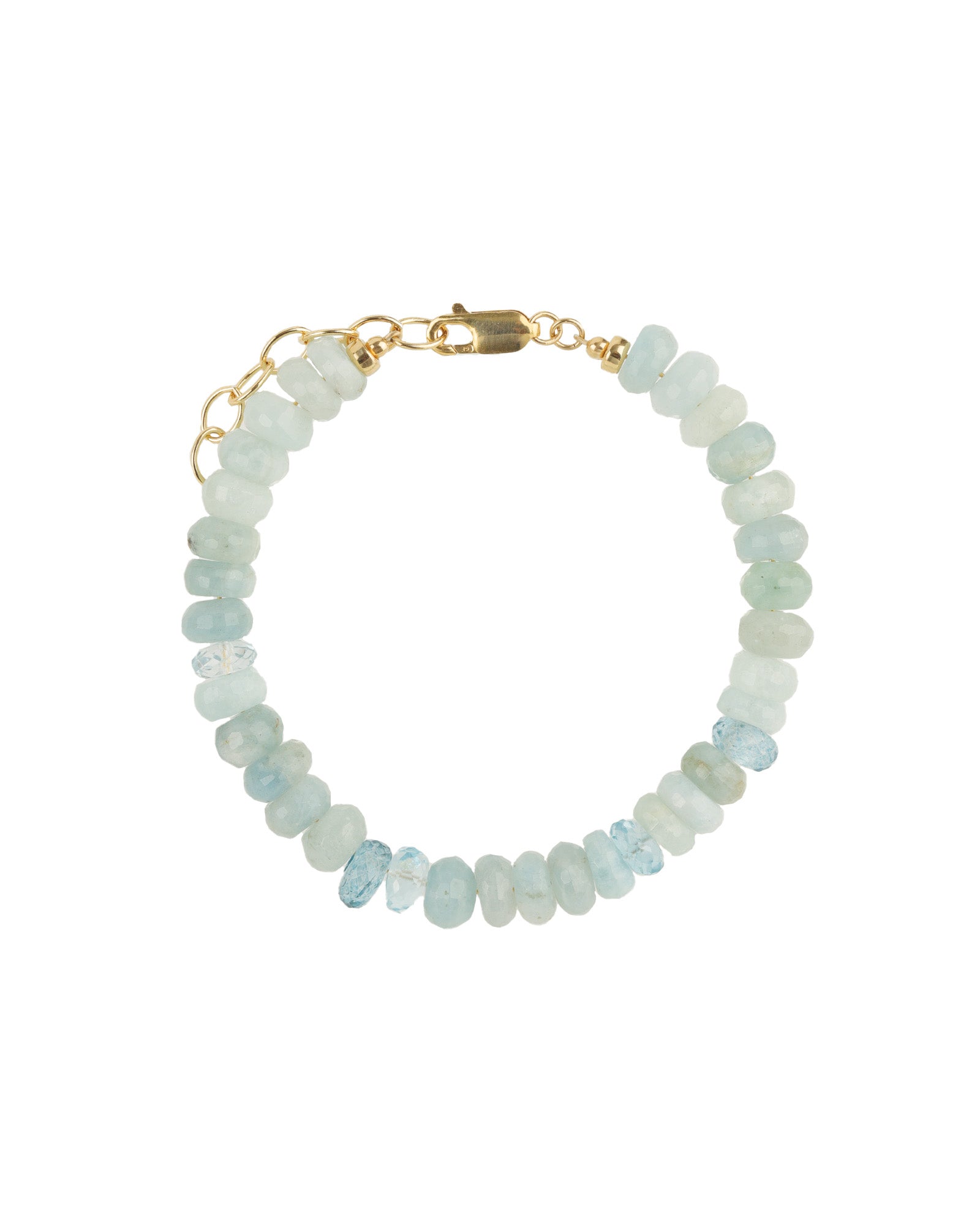 Aquamarine Mix Stone Bracelet | 8mm 14k Gold Filled, Aquamarine, Blue Topaz