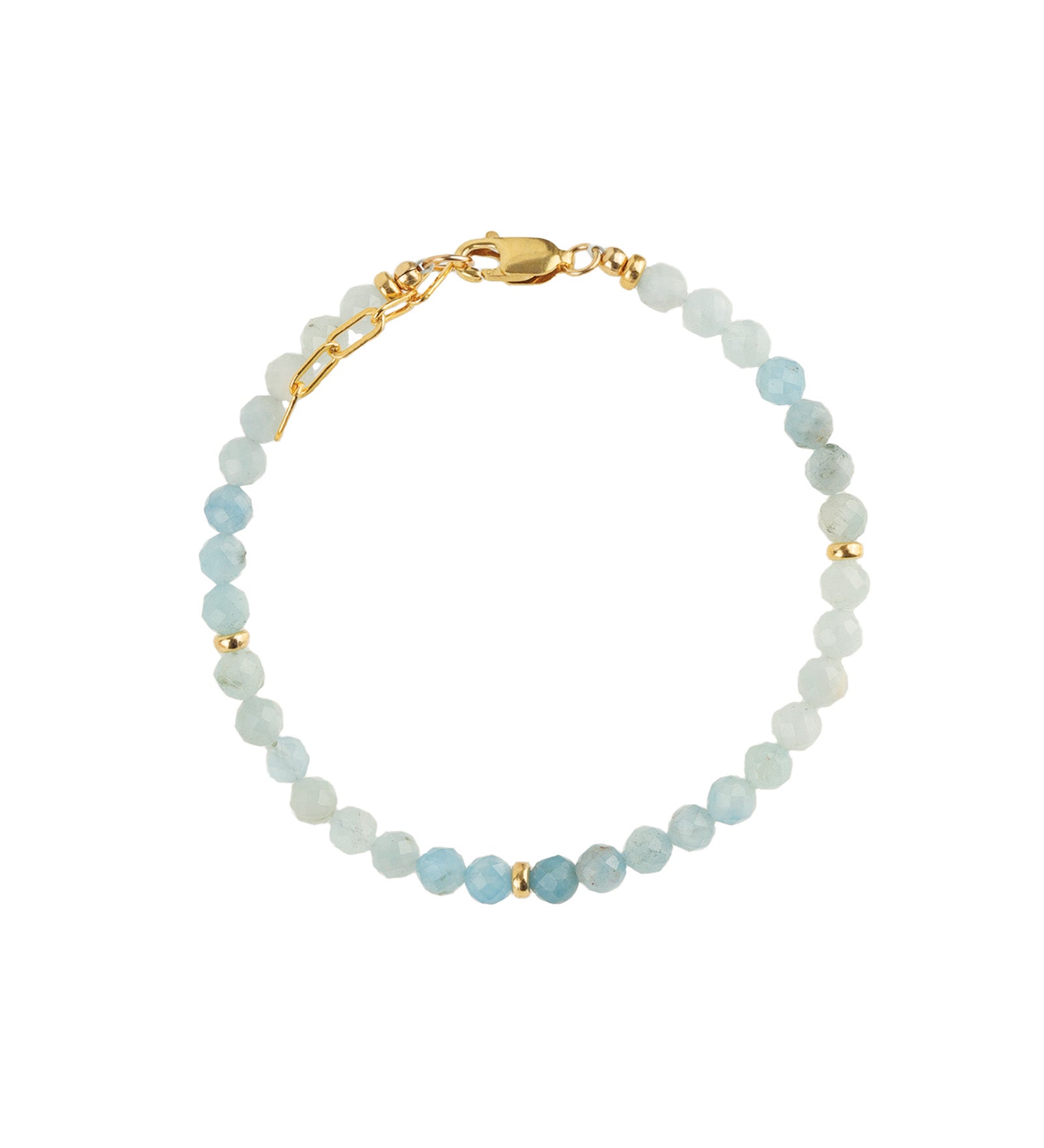 Aquamarine Nugget Bracelet | 4mm 14k Gold Filled, Aquamarine