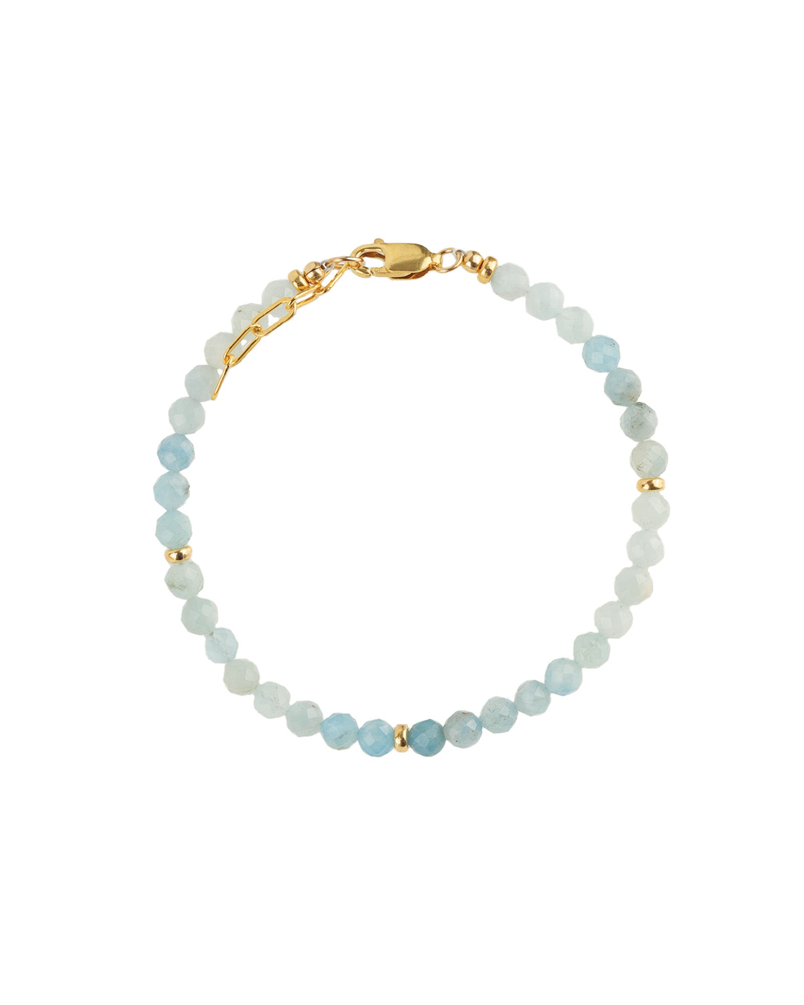 Aquamarine Nugget Bracelet | 4mm 14k Gold Filled, Aquamarine