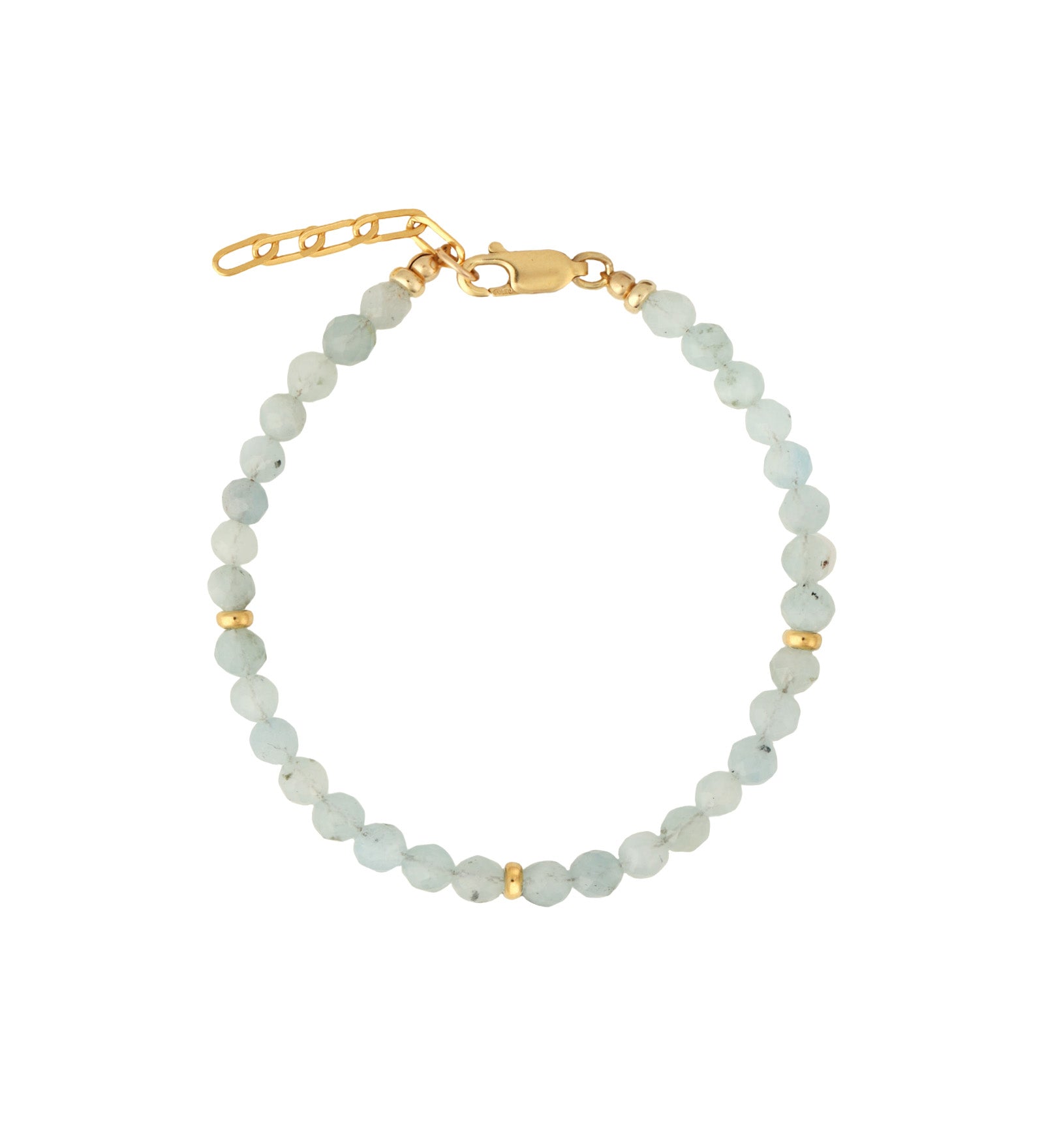 Gem Jar-Aquamarine Sphere Beaded Bracelet | 4mm-Bracelets-14k Gold Filled, Aquamarine-Blue Ruby Jewellery-Vancouver Canada
