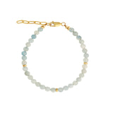 Aquamarine Sphere Beaded Bracelet | 4mm