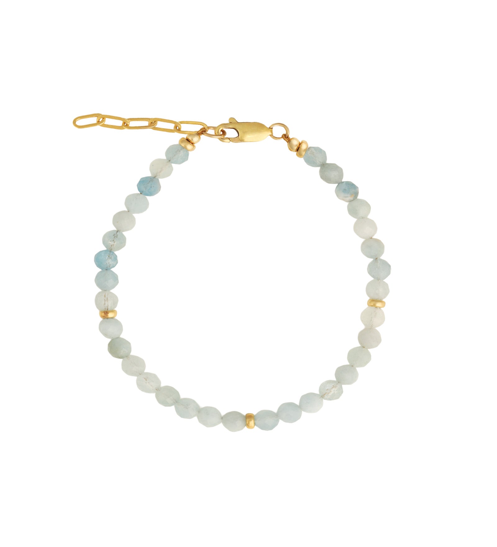 Gem Jar-Aquamarine Sphere Beaded Bracelet | 4mm-Bracelets-Blue Ruby Jewellery-Vancouver Canada