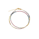 Two Row Stone Wrap Bracelet 14k Gold Filled, Sapphire, Ruby