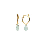 Gem Jar-Aquamarine Teardrop Floating Drop Huggies | 10mm-Earrings-14k Gold Filled, Aquamarine-Blue Ruby Jewellery-Vancouver Canada