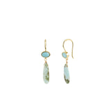 Oval Bezel Teardrop Larimar Hooks 14k Gold Filled, 14k Gold Vermeil, Larimar