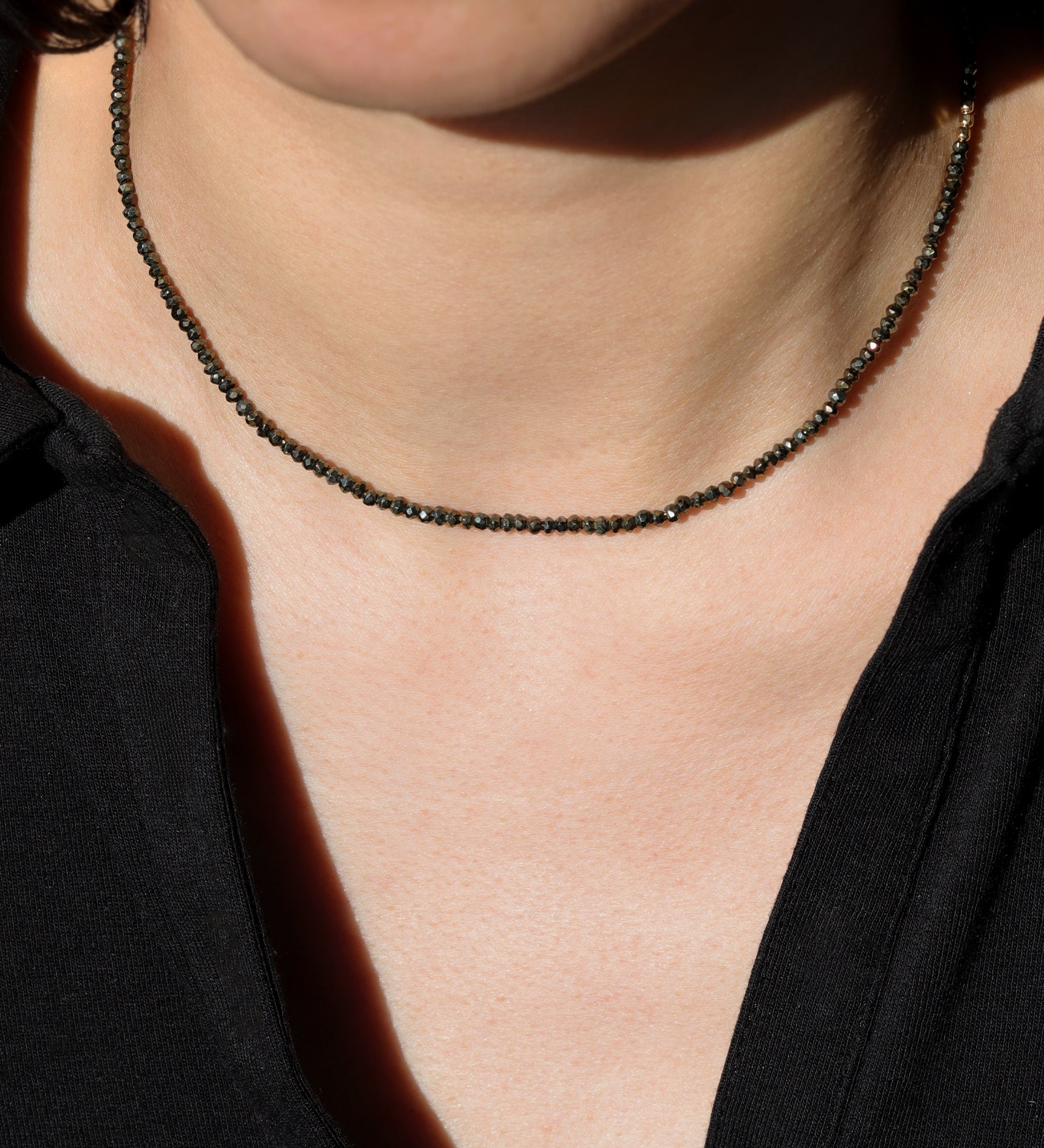 Pyrite Nugget Stone Necklace | 3mm 14k Gold Filled, Pyrite