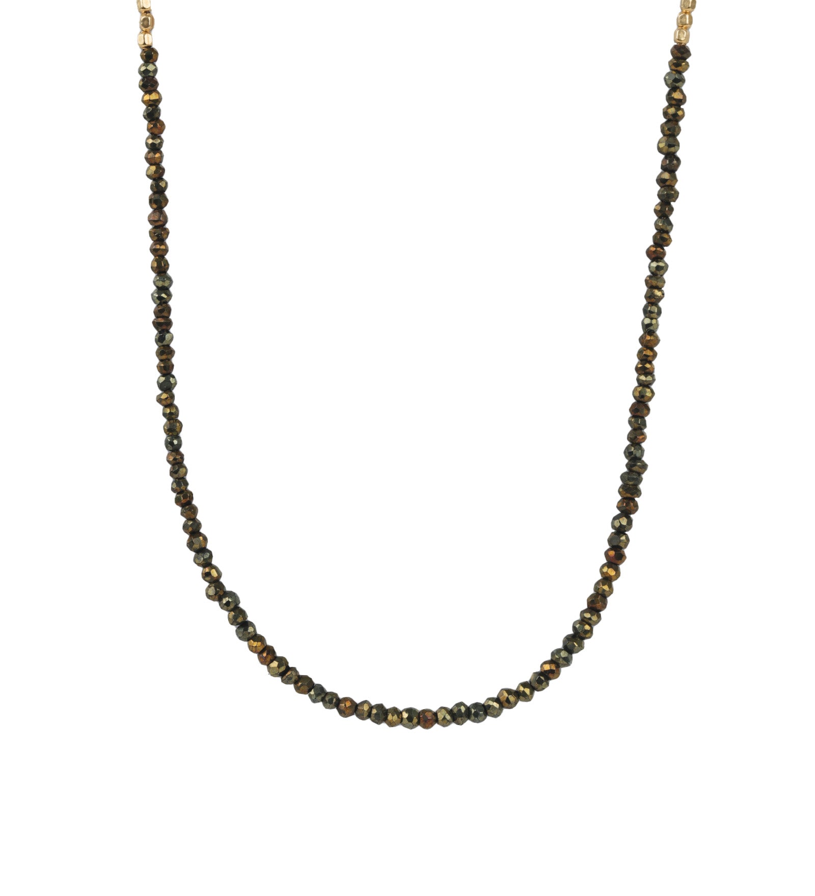 Pyrite Nugget Stone Necklace | 3mm 14k Gold Filled, Pyrite