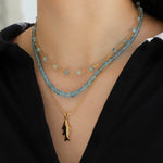 Gradual Aquamarine Stone Necklace | 3-6mm 14k Gold Filled, Aquamarine