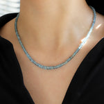 Gradual Aquamarine Stone Necklace | 3-6mm 14k Gold Filled, Aquamarine