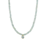 Blue Topaz Drop Aquamarine  Stone Necklace | 4mm 14k Gold Filled, 14k Gold Vermeil, Aquamarine, Blue Topaz