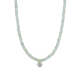 Blue Topaz Drop Aquamarine  Stone Necklace | 4mm 14k Gold Filled, 14k Gold Vermeil, Aquamarine, Blue Topaz