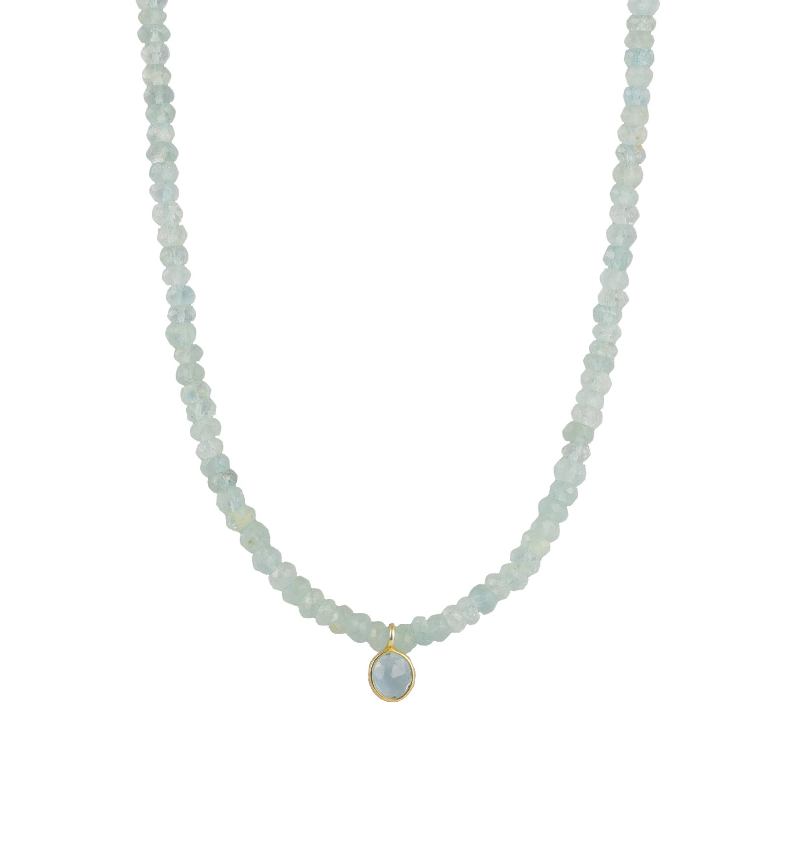 Blue Topaz Drop Aquamarine  Stone Necklace | 4mm 14k Gold Filled, 14k Gold Vermeil, Aquamarine, Blue Topaz